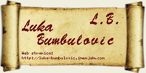 Luka Bumbulović vizit kartica